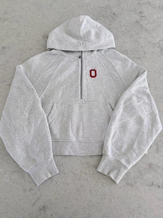 lululemon athletica Tops - Lululemon Ohio State Scuba Half-Zip Hoodie in Gray - Size M/L